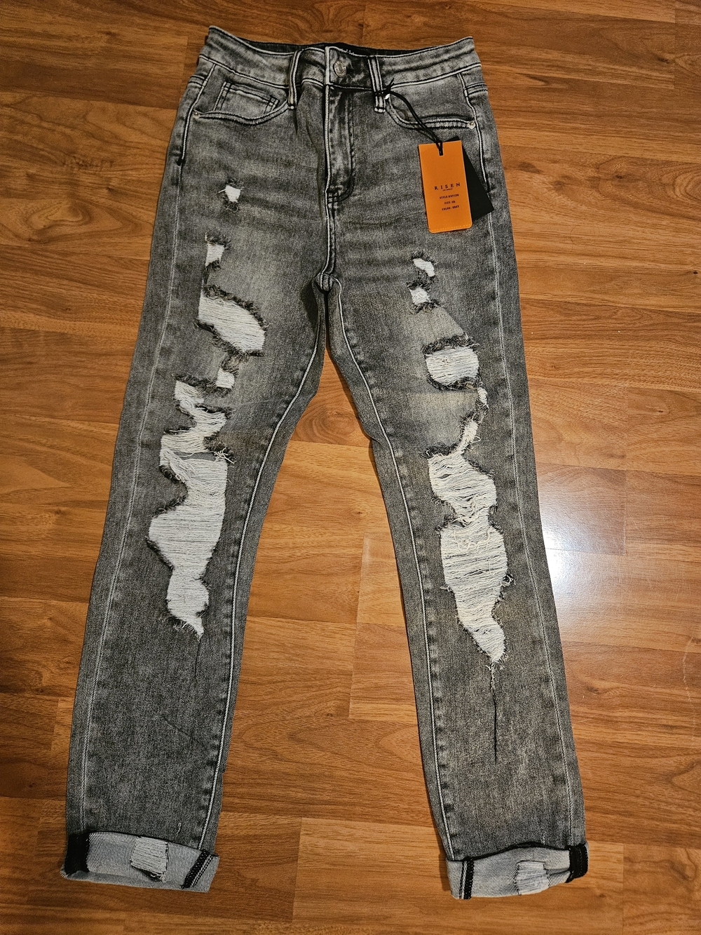 Womens Distressed Gray Risen Jeans Slim Fit Skinny SIZE 3/26